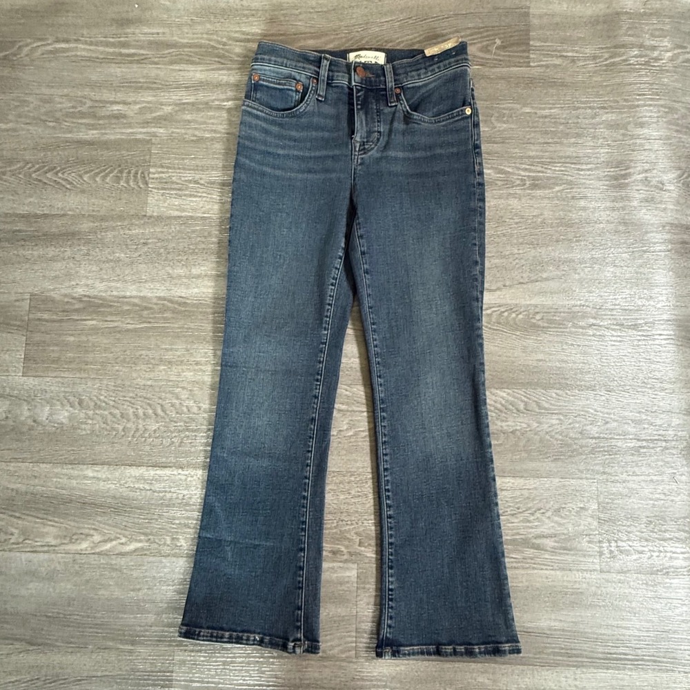 Madewell Mid-Rise Kick Out Jeans NR929 Dark Indigo Petite 25P NWT